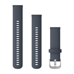 Silikonowy pasek Garmin Vivoactive 4 (22mm) - Granatowy ze srebrnymi detalami[010-12932-2F]