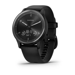 GARMIN VIVOMOVE SPORT CZARNA KOPERTA I SILIKONOWY PASEK Z NIEBIESKOSZARYMI AKCENTAMI 010-02566-00