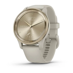 Garmin vivomove Trend Kremowozłota ramka ze stali nierdzewnej z ciepłoszarą kopertą i silikonowym paskiem 010-02665-02
