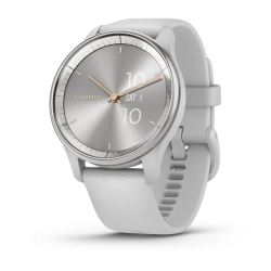 Garmin vivomove Trend Srebrna ramka ze stali nierdzewnej z mglisto szarą kopertą i silikonowym paskiem 010-02665-03