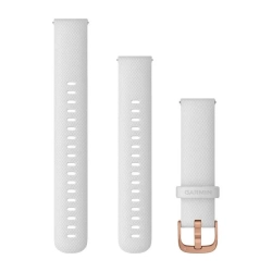 Garmin Pasek do Vivoactive 4s Vivomove 3s Venu 2s (18mm) Biały z różowozłotym zapięciem 010-12932-02