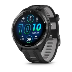 Garmin Forerunner 965 Szara ramka tytanowa z powłoką węglową DLC z czarną kopertą i czarnym/jasnoszarym paskiem 010-02809-10