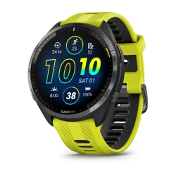 Garmin Forerunner 965 Szara ramka tytanowa z powłoką węglową DLC z czarną kopertą z żółtym/czarnym silikonowym paskiem 010-02809-12