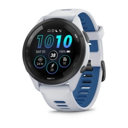 Garmin Forerunner 265 Czarna ramka z kopertą w kolorze mlecznego kwarcu z paskiem w kolorze mlecznego kwarcu / ciemnego błękitu 010-02810-11