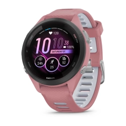 Garmin Forerunner 265s Czarna ramka z jasnoróżową kopertą z jasnoróżowym/jasnoszarym silikonowym paskiem 010-02810-15