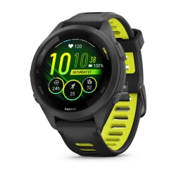 Garmin Forerunner 265s Czarna ramka i koperta z czarnym/jaskrawożółtym silikonowym paskiem 010-02810-13