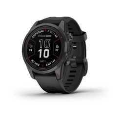 Garmin Fenix 7S Pro Sapphire Solar Carbon Gray DLC Titanium z czarnym paskiem 010-02776-11