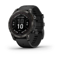 Garmin Fenix 7 Pro Sapphire Solar Carbon Gray DLC Titanium z czarnym paskiem 010-02777-11