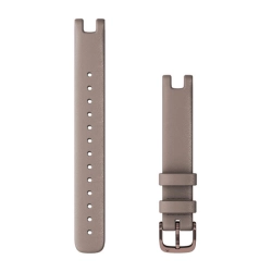 Garmin Skórzany pasek Garmin Lily (14mm) - szaro-beżowa włoska skóra z ciemnobrązowym zapięciem 010-13068-A0