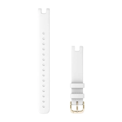 Garmin Skórzany pasek Garmin Lily (14mm) - biała włoska skóra z kremowo-złotym zapięciem (duże) 010-13068-A6