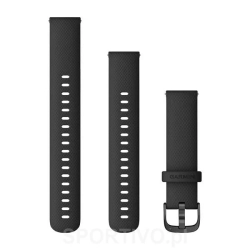 Garmin Pasek do Vivoactive 4s Vivomove 3s Venu 2s (18mm) czarny ze ciemnym zapięciem 010-12932-01 