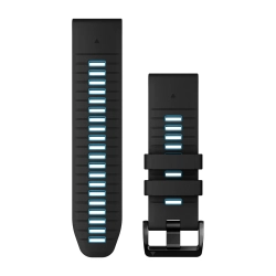 Silikonowy pasek Garmin QuickFit 26 mm - czarny/błękitny 010-13281-05
