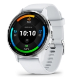 Garmin Venu 3 Srebrny bezel ze stali nierdzewnej z kopertą w kolorze whitestone i silikonowym paskiem 010-02784-00