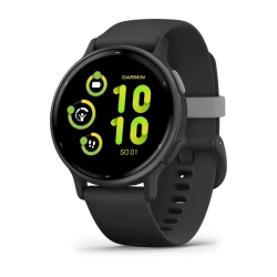 Garmin Vivoactive 5 Aluminiowy bezel w kolorze Slate z czarną kopertą i silikonowym paskiem 010-02862-10
