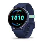 Garmin Vivoactive 5 Metaliczny aluminiowy bezel w kolorze Navy z kopertą w kolorze Navy i silikonowym paskiem 010-02862-12