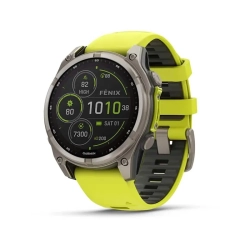 Garmin Fenix 8 47 mm Solar Sapphire Tytanowy z żółto-szarym paskiem 010-02906-21