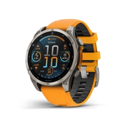 Garmin Fenix 8 47 mm AMOLED Sapphire Tytanowy z pomarańczowo-grafitowym paskiem 010-02904-11