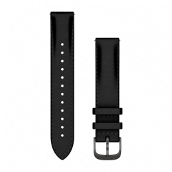 Garmin Pasek skórzany czarny z brushed slate zapięciem QuickRelease do Venu 2s Venu 3s 18 mm 010-12932-61