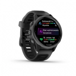 Garmin Forerunner 570 42 mm Aluminiowy w kolorze Slate Grey z półprzezroczystym paskiem w kolorze Black 010-02970-00