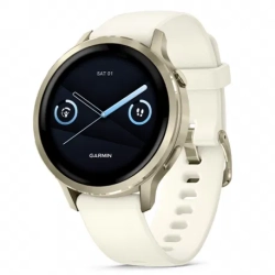 Garmin Venu 4 41 mm Lunar Gold z paskiem silikonowym w kolorze Bone 010-03013-00