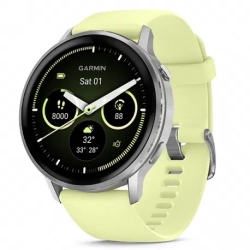 Garmin Venu 4 45 mm Silver z paskiem silikonowym w kolorze Citron 010-03014-02