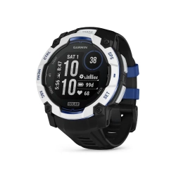 Garmin Instinct 3 50 mm Solar Whitestone z paskiem w kolorze Black/Bolt Blue 010-02935-03
