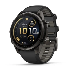Garmin Fenix 9 Pro inReach 47 mm Tytanowy w kolorze Carbon Gray z powłoką (DLC) z silikonowym paskiem w kolorze Black / Pebble Gray [010-04336-11]