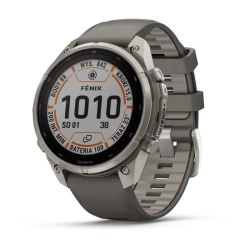 Garmin Fenix 9 Pro inReach Solar 47 mm Tytanowy z silikonowym paskiem w kolorze Pebble Gray [010-04338-01]