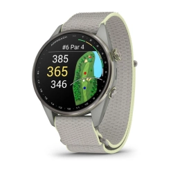 Garmin Approach S72 47 mm Silver/Citron z materiałowym paskiem ComfortFit w kolorze Fog grey/Citron [010-04148-04]
